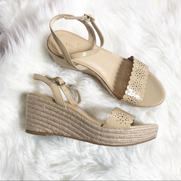 Kate Spade Mennie Ankle Strap Wedges Size 7.5 - Picture 4 of 7